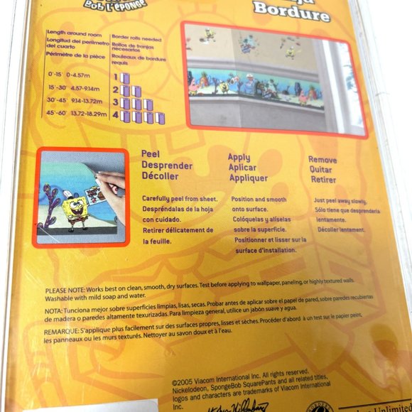 Spongebob Squarepants Removable Wall Border 2 Pkg  NOS NWT - Picture 7 of 11